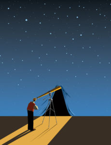 Craig Frazier Telescope Sky Illustration