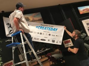 Hanging the Create Day Banner
