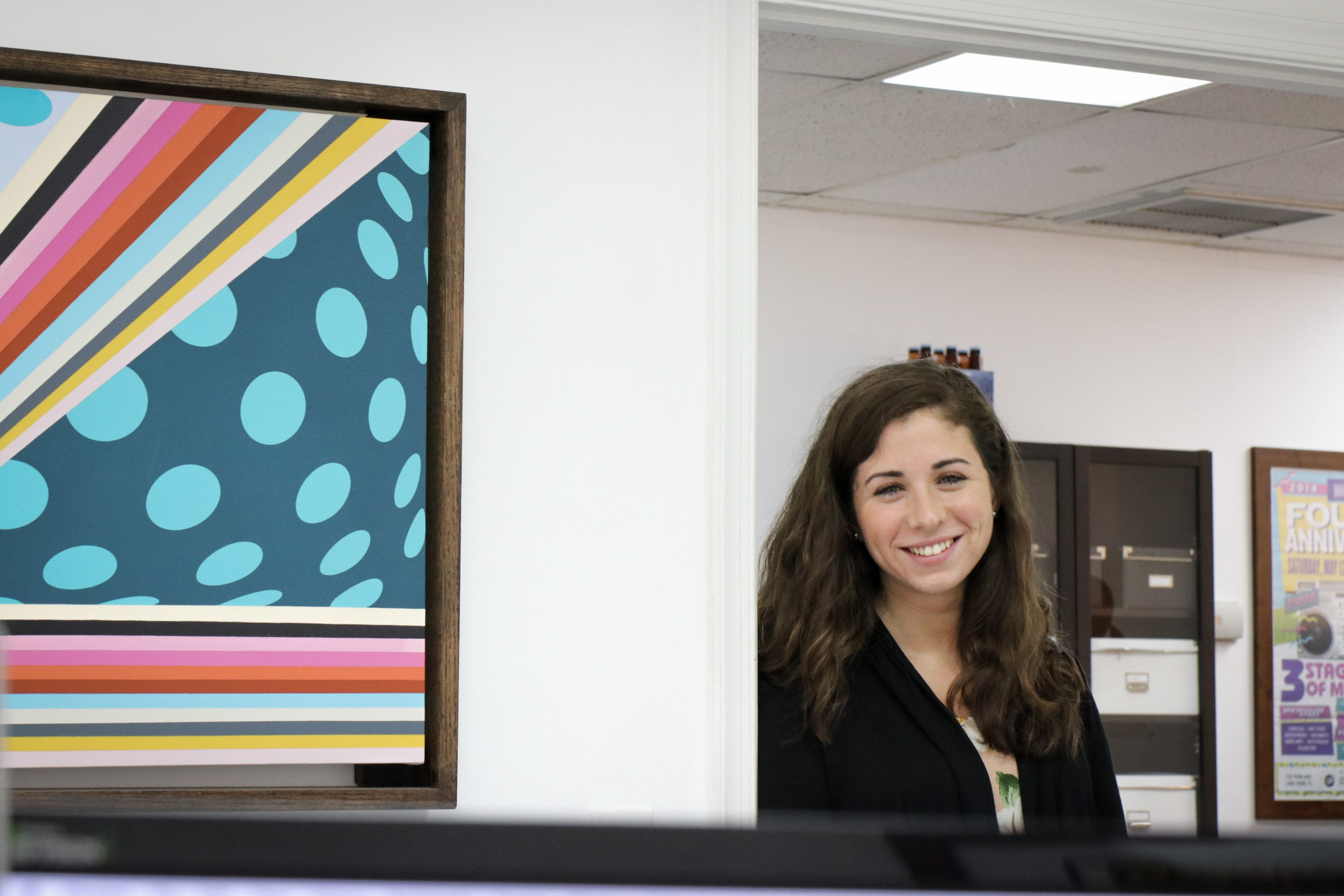 Girl standing in an office
